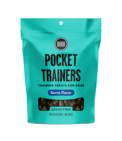 BIXBI Pocket Trainers, Bacon (6 oz, 1 Pouch) - Small Training Treats for Dogs - Low Calorie and Grain Free Dog Treats, Flavorful Pocket Size Healthy and All Natural Dog Treats