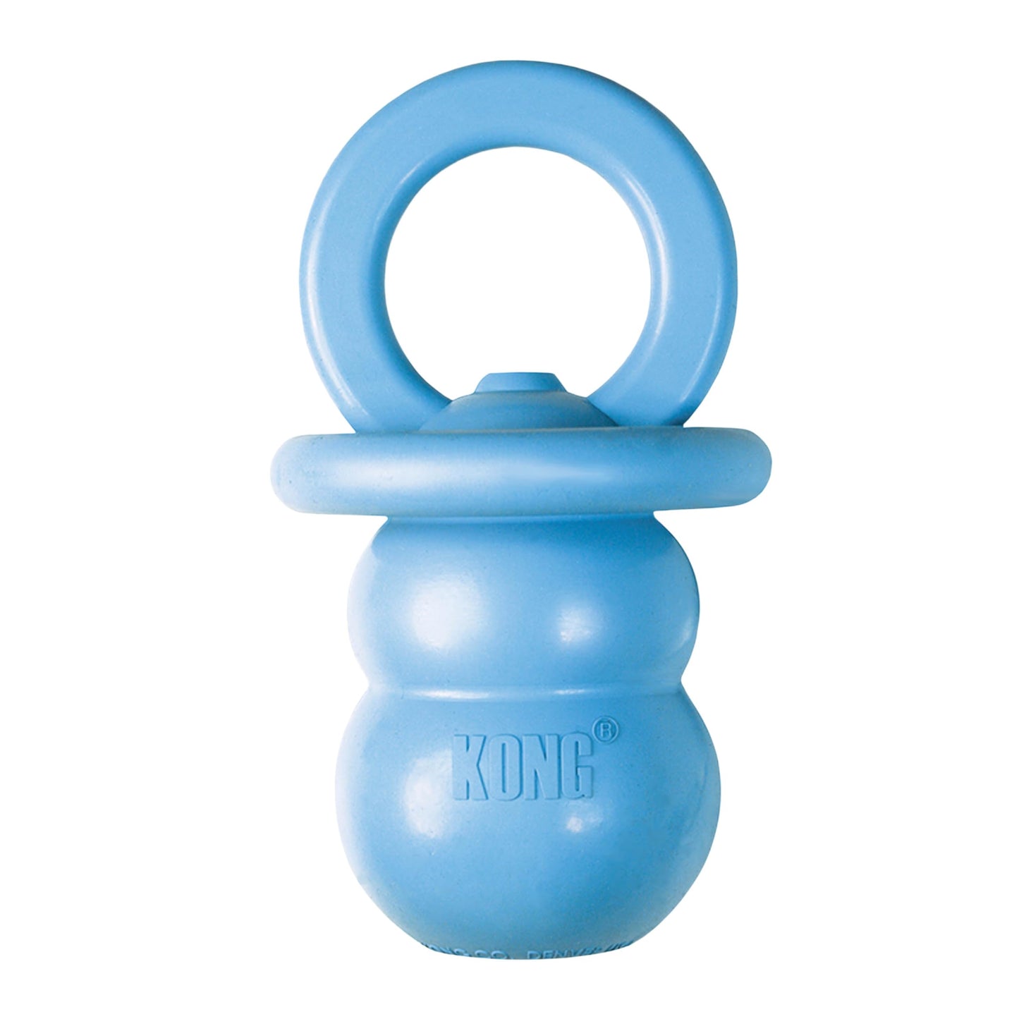 KONG Puppy Binkie - Pacifier Dog Toy for Puppies - Stuffable Chew Toy for Puppy Playtime - Durable Natural Rubber Dog Treat Toy for Teething Puppy - for Medium Puppies - Blue