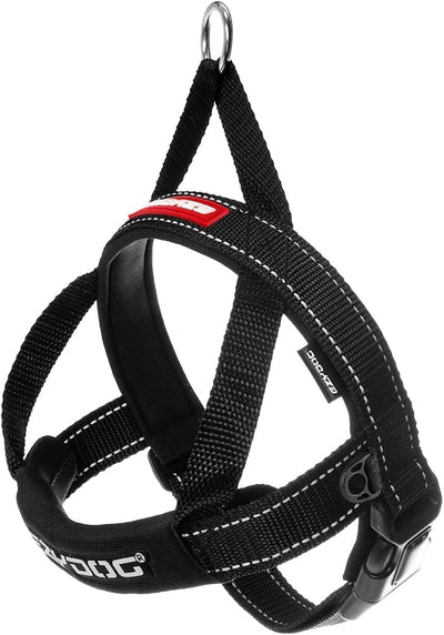 EzyDog Premium Quick Fit Adjustable No-Pull Dog Harness Vest with Reflective Stitching - Perfect for Training, Walking, and Control - Padded for Comfort (Medium, Black)