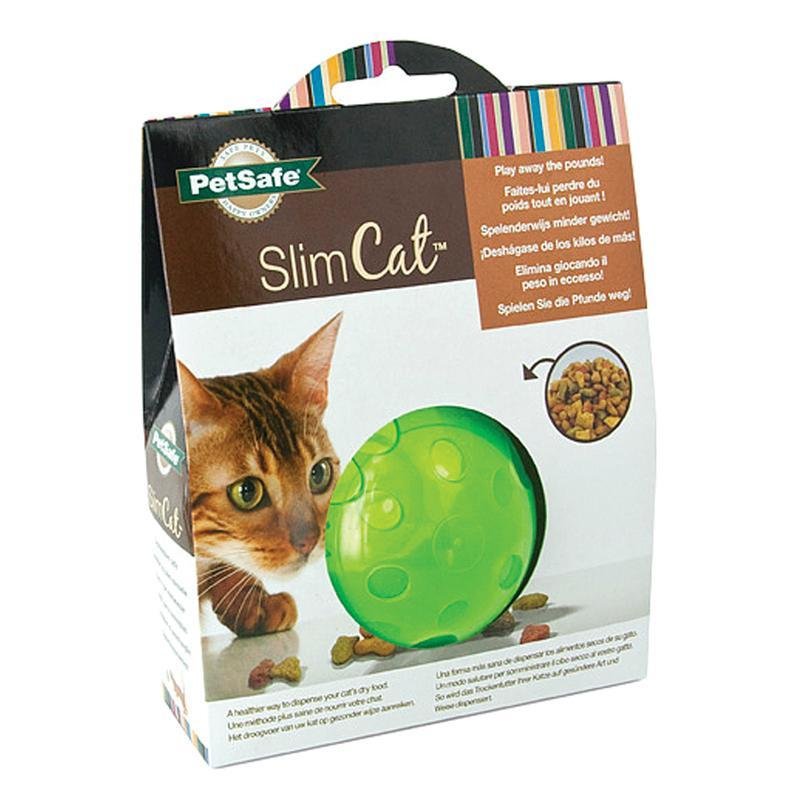 PetSafe Slimcat Feeder Ball - Interactive Game for Your Cat - Fill with Food and Treats - Green