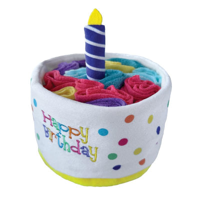 FOUFIT foufouBRAND Hide 'n Seek Birthday Cake Snuffle Pet Toy, 5-inch Length, Pet Accessories