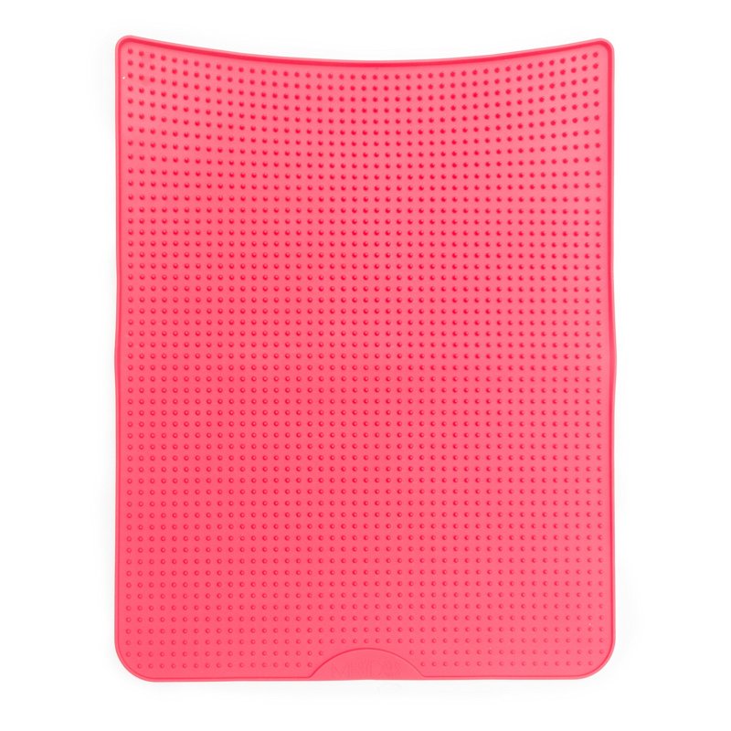 Messy Cats Silicone Litter Mat with Soft Graduated Spikes, 18" x 14", Watermelon