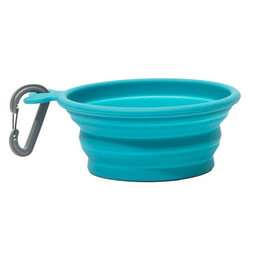 Messy Mutts Silicone Collapsible Bowl (1.75 Cups, Blue)