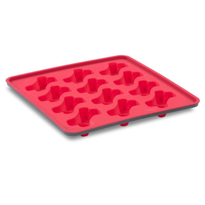 Messy Mutts Framed Silicone Treat and Topper Making Molds | 10" x 10" Tray | 12 Bone Shaped Cavities | Dishwasher, Freezer Safe | Perfect for DIY Dog Treats (Watermelon)