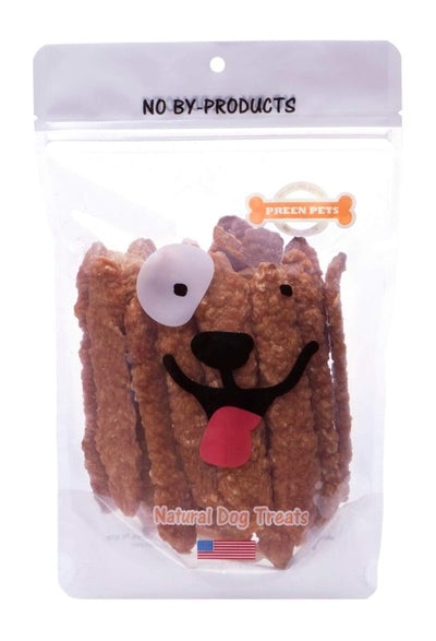 Preen Pets Chicken Breast Strips *Crunchy* Dog Treats - 100% USA Chicken Breast (4oz)