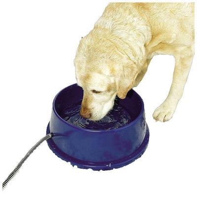 K&H Pet Products Thermal-Bowl Outdoor Heated Dog Bowl Blue 96 Ounces