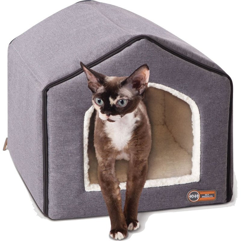 K&H Pet Products Indoor Pet House Gray/Natural 16 X 15 X 14 Inches