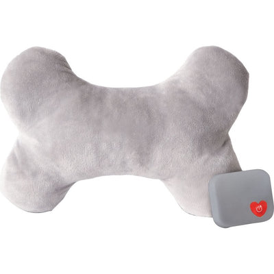 K&H Pet Products Mother's Heartbeat Calming Dog Toy Bone Pillow Gray Large Breed Heartbeat 13 Inch