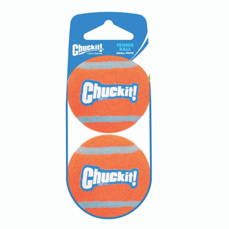 Chuckit! Dog Tennis Ball Dog Toy, Small (2 Inch Diameter) for dogs 0-20 lbs, Pack of 2