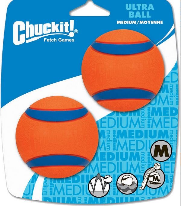 Chuckit! Ultra Ball Dog Toy - Small Bouncy Fetch Balls For Dogs 0-20 lbs - Made from Durable Rubber - Floating Water Pet Toys - Size Small - 2-inch Diameter - Pack of 2