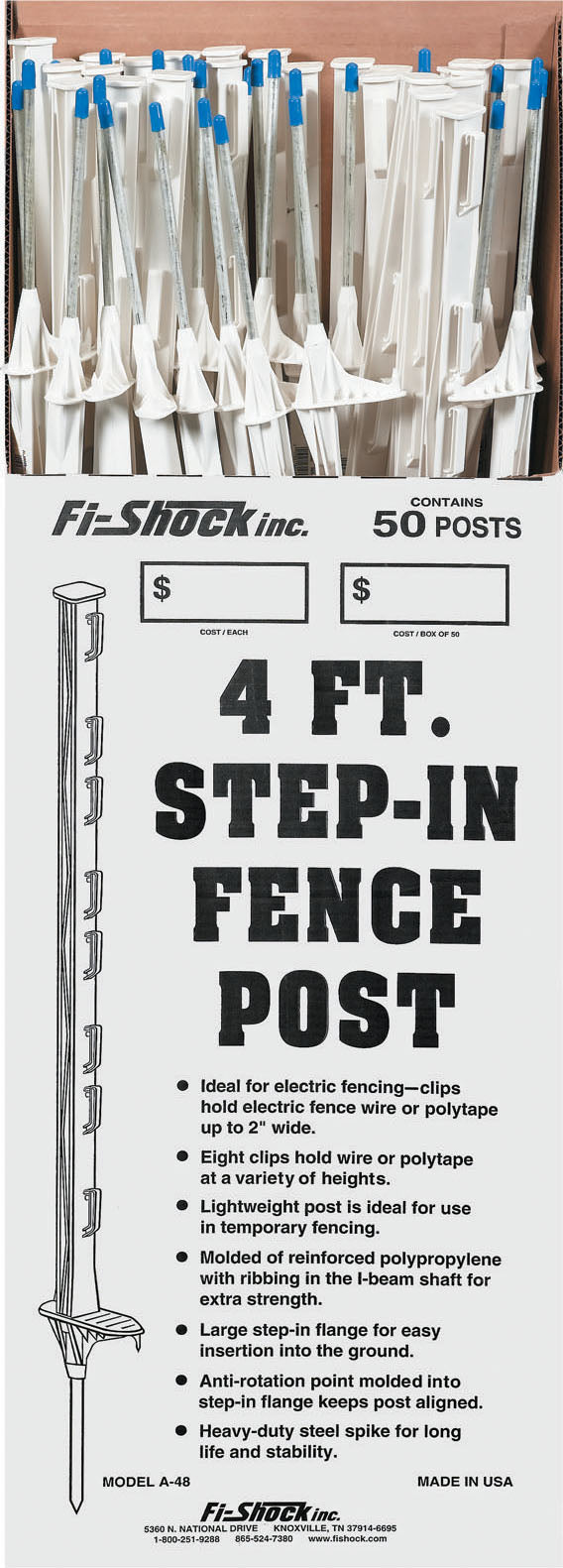 Zareba White Step-In Fence Post (Pack Of 50)