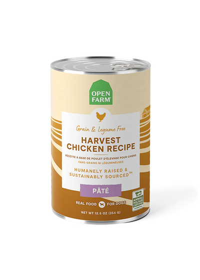 Open Farm Grain Free Harvest Chicken Pate Wet Dog Food, 12.5 oz Can