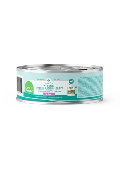 Open Farm Grain Free Kitten Chicken & Salmon Pate Wet Cat Food, 2.8 oz Can