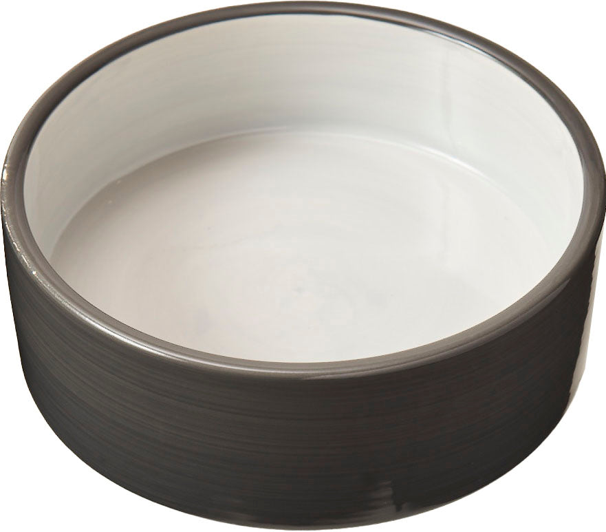 Spot 2 Tone Gray Stoneware Dog Dish