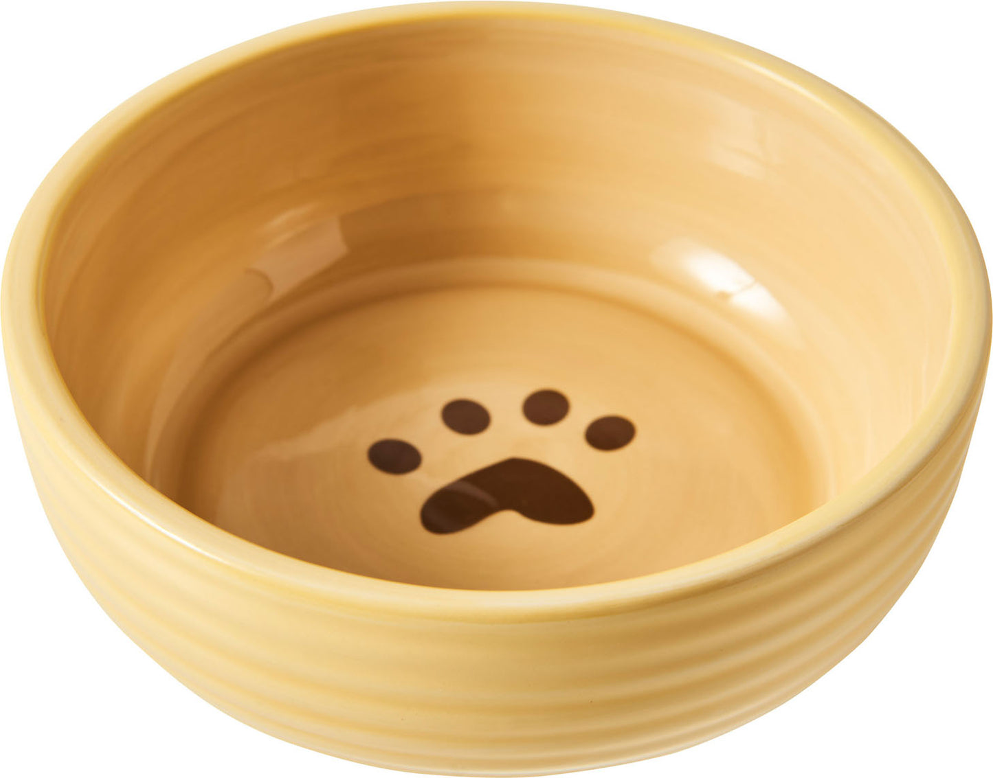 Spot Elegance Ribbed Stoneware Dog Dish