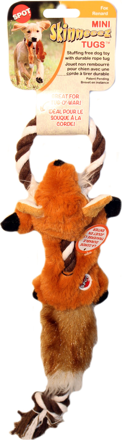 SPOT Ethical Pets Fox Mini Skinneeez Tugs Dog Stuffingless Toy, 14"