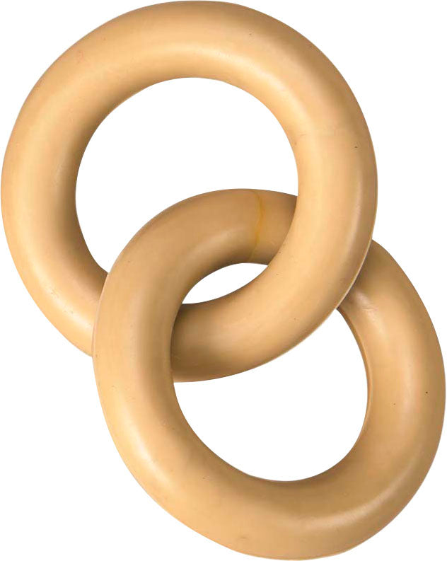 LOVE THE EARTH NATURAL RUBBER DOUBLE RING DOG TOY