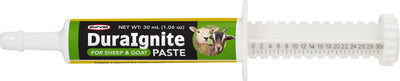 A packaged Durvet DuraIgnite for sheep and goat paste syringe with a 30 mL capacity.