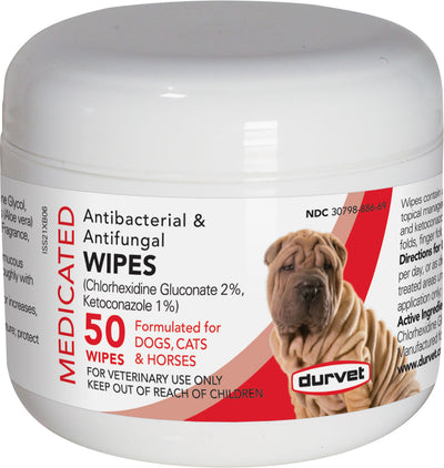 Durvet Antibacterial & Antifungal Pet Wipes