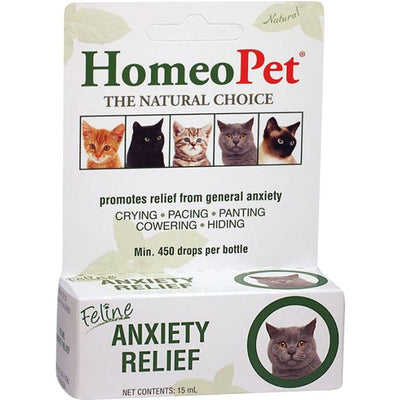 HomeoPet Feline Anxiety Relief, Natural Stress and Anxiety Support, Anxiety Supplement for Cats, 15 Milliliters