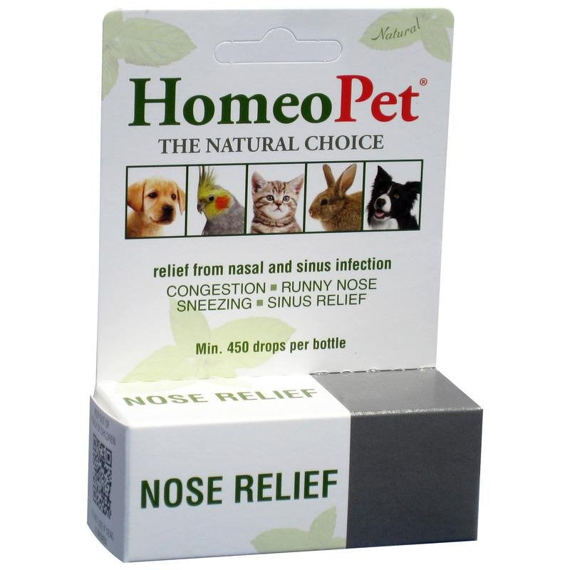 HomeoPet Nose Relief, Safe and Natural Nasal and Sinus Medicine for Cats, Dogs, and Other Small Animals, Pet Congestion Medicine, 15 Milliliters