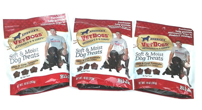 (3 Pack) Bil Jac America's Vetdogs Skin and Coat Dog Treats, 10 Ounces Each