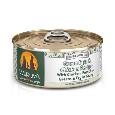 Weruva Classic Dog Food, Green Eggs & Chicken with Chicken Breast & Pumpkin in Gravy, 5.5oz Can (Pack of 24)