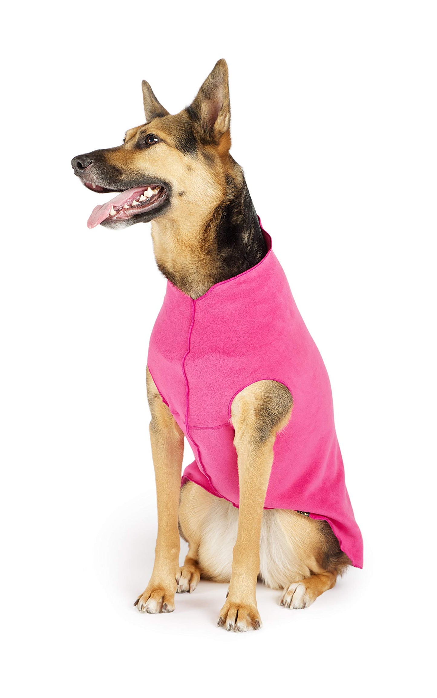 Gold Paw Stretch Fleece Dog Coat, Stretchy Pet Sweater, Machine Washable Pullover for Winter and Fall, Fuchsia, 10