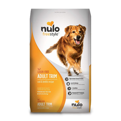 Nulo Adult Trim Grain Free Healthy Weight Dry Dog Food With Bc30 Probiotic (Cod And Lentils Recipe, 24Lb Bag)