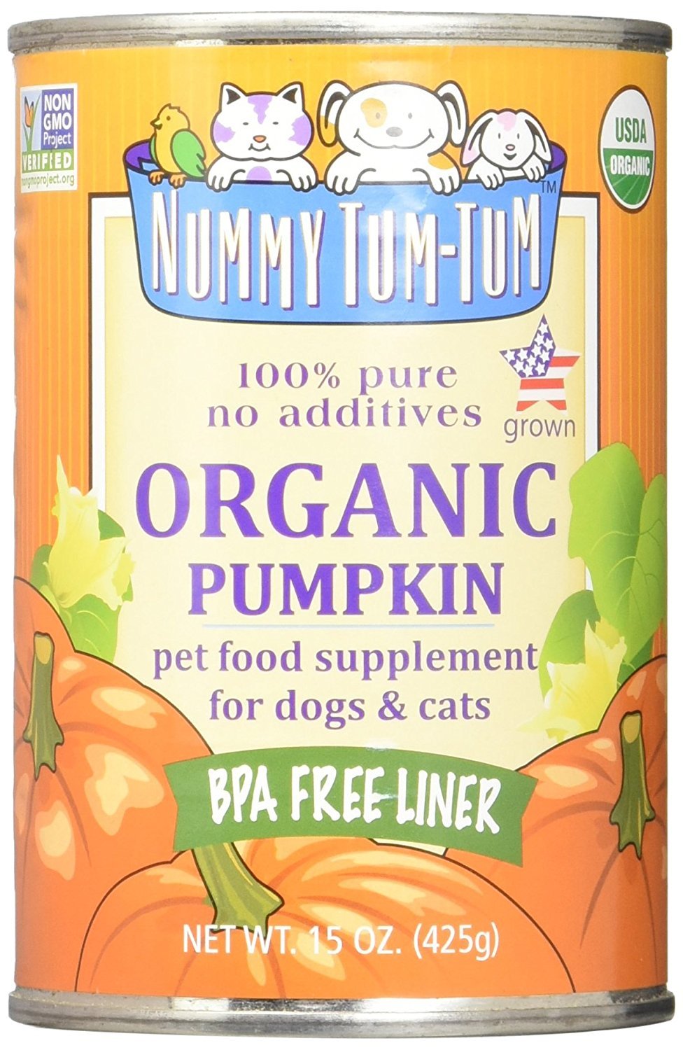 Nummy Tum Tum Pure Pumpkin For Pets, 15-Ounce Cans (Pack Of 12)