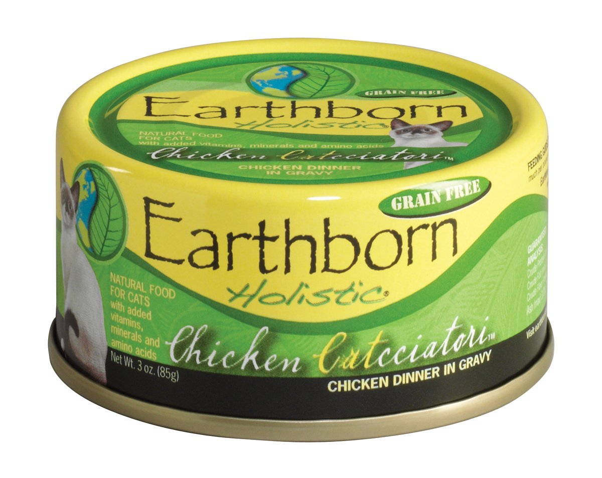 Earthborn Holistic Chicken Catcciatori Chicken Dinner in Gravy Grain-Free Wet Food for Adult Cats (3 oz. Cans, Pack of 24)