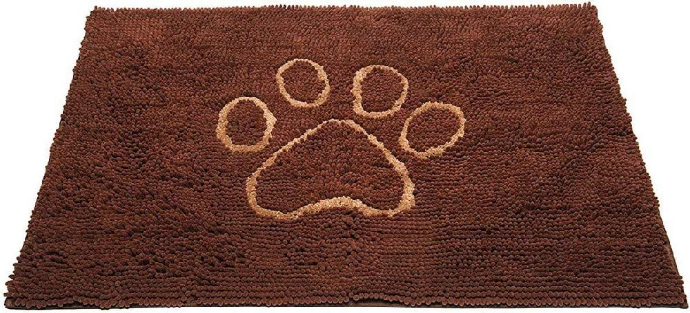 Dog Gone Smart Dirty Dog Microfiber Paw Doormat - Muddy Mats For Dogs - Super Absorbent Dog Mat Keeps Paws & Floors Clean - Machine Washable Pet Door Rugs with Non-Slip Backing | Medium Mocha