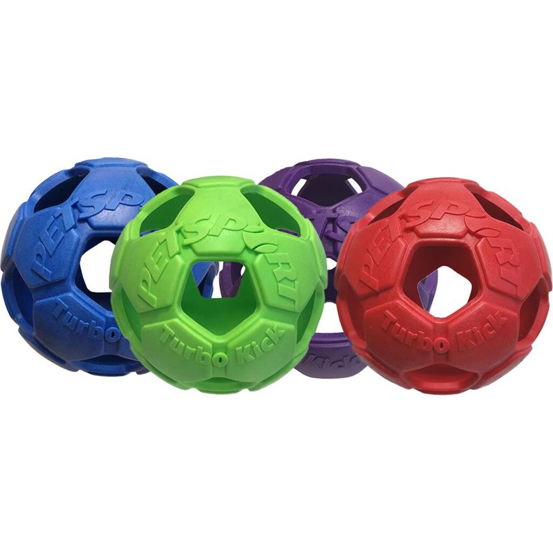 PetSport 6" Turbo Kick Soccer Ball Dog Toy | Vanilla Scented Super Durable TPR Rubber | Ultra Strong & Bouncy | Play Fetch with Your Pet, Colors Will Vary