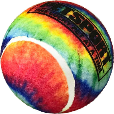 PetSport Tie Dye Squeak Tennis Ball Dog Toy | Large (4") Pet Safe Felt, Non-Toxic & Extra-Thick Rubber Balls for Durability & Bounce | Play Fetch, Launch, Chuck or Toss