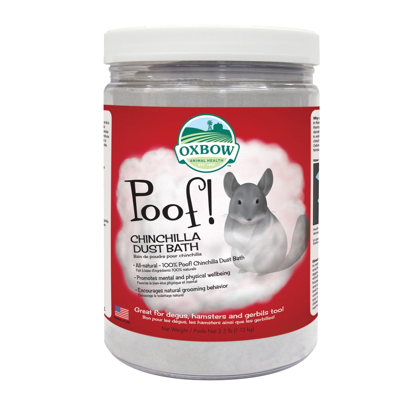 Oxbow Animal Health POOF! Chinchilla Dust Bath, 2.5 Pound Jar