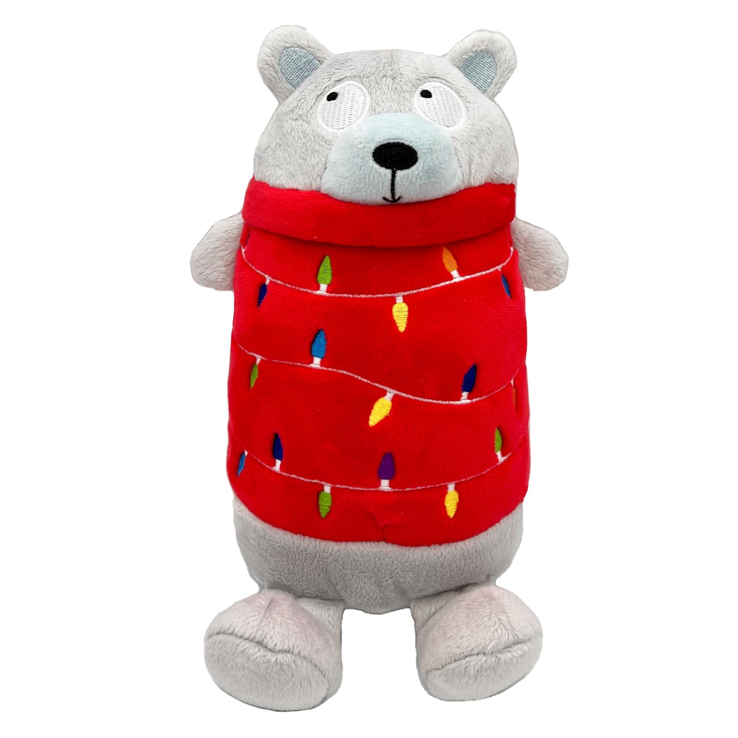 Huxley & Kent for Dogs | Deck The Bear (Small) | Christmas Holiday Power Plush Dog Toy with Squeaker | Funny Dog Toy Gift | Fun, Durable, and Safe | H&K Squeaky Dog Toys