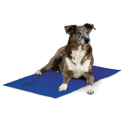 K&H Pet Products Summer Cooling Mat for Dogs or Cats, Outdoor Dog Cooling Mat for Travel Carriers, Cooling Pad for Dog that's Easy Carry, Non-Toxic, No Gel - Cooling Dog Bed - Blue XLarge 38" x 27"