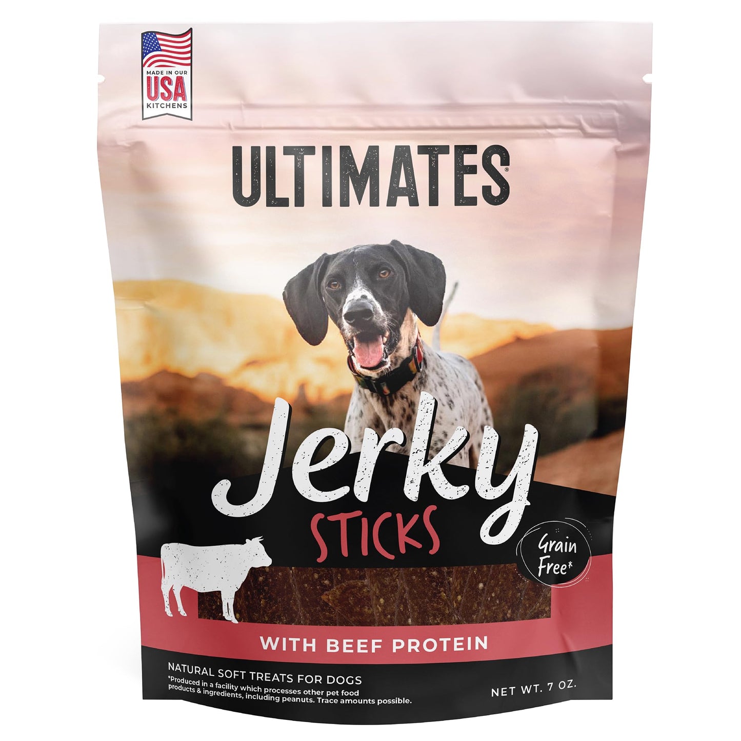 Ultimates Jerky Beef Sticks Soft Grain-Free Dog Treats 7 oz