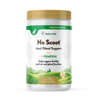 NaturVet - No Scoot for Dogs - Plus Pumpkin - Supports Healthy Anal Gland & Bowel Function - Enhanced with Beet Pulp & Psyllium Husk (5.4oz Powder)