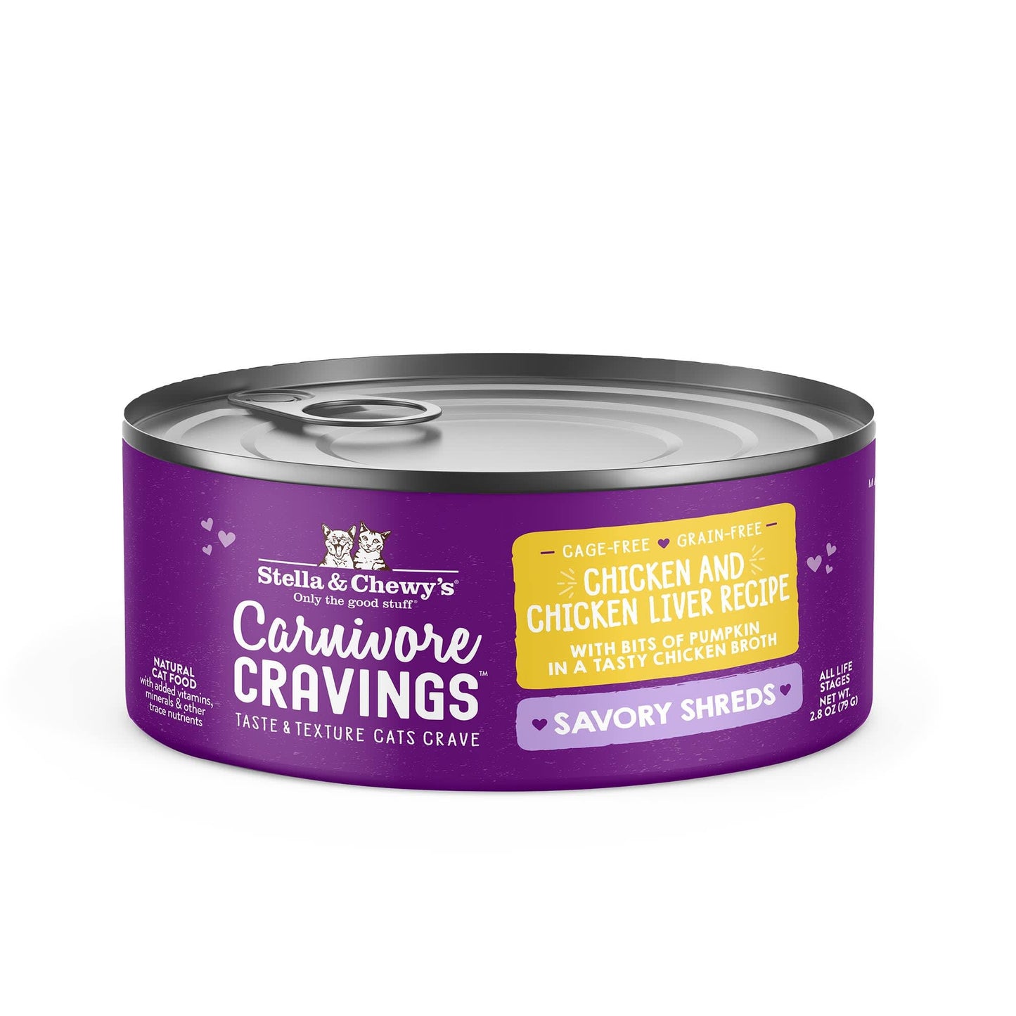 Stella & Chewy's Cat Carnivore Cravings Shred Chicken & Liver, 2.8-oz