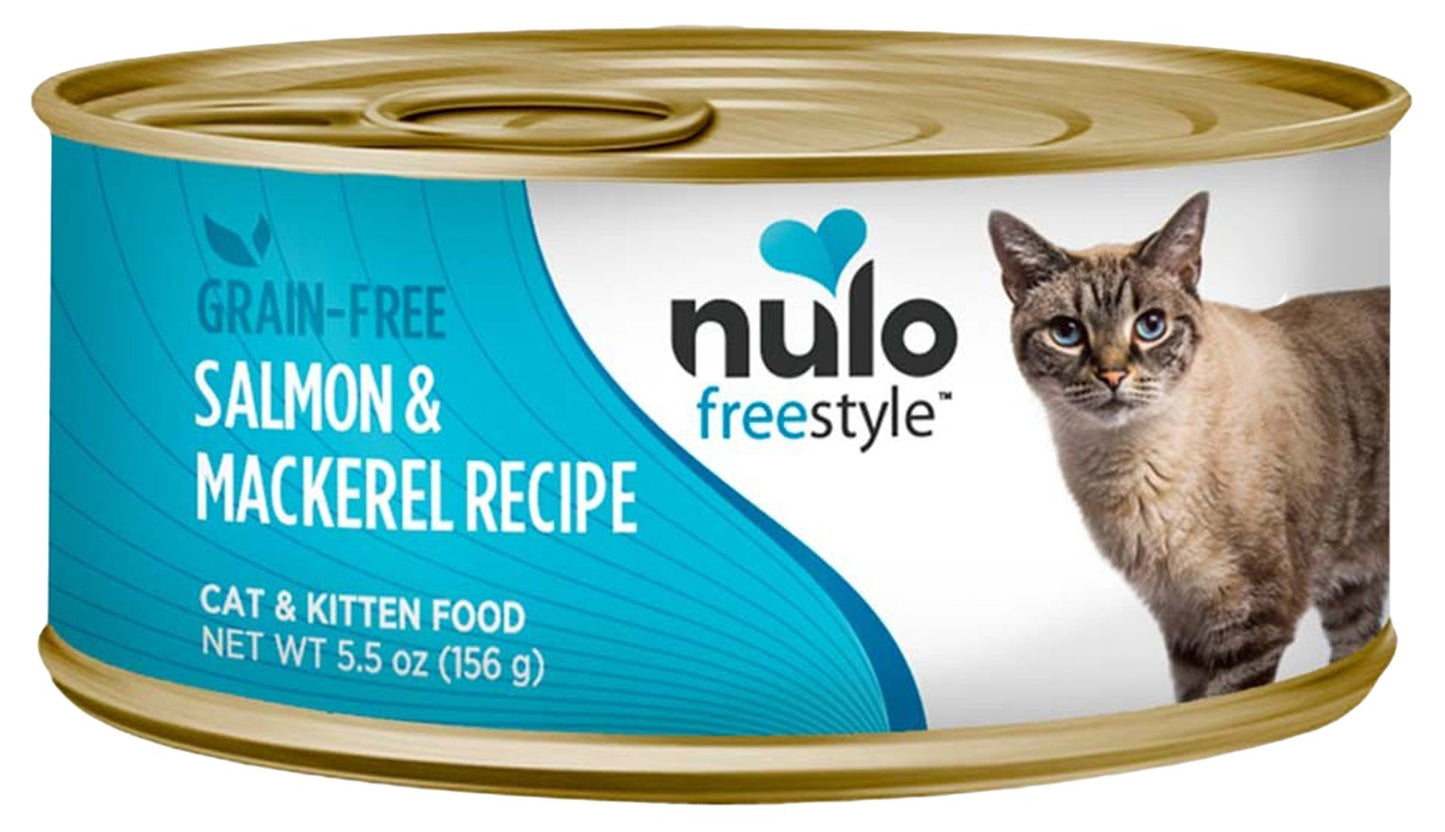 Nulo 1 Count Freestyle Grain Free Salmon & Mackerel Recipe Can Cat Food (24 Each), 5.5 Oz