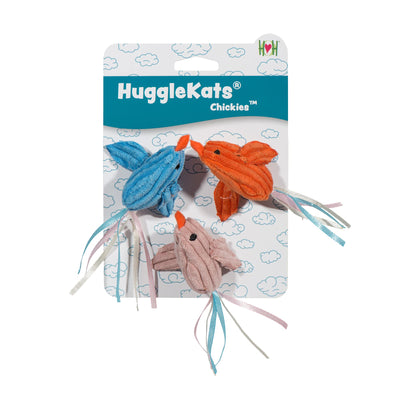 HuggleHounds Cat Mouse Toys - Interactive & Stimulating Cat Toy with Cat Nip Infused - Feather Mice Toy for Indoor Cats | HuggleKats Chickies