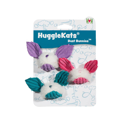 HuggleHounds Cat Mouse Toys - Interactive & Stimulating Cat Toy with Cat Nip Infused - Feather Mice Toy for Indoor Cats | HuggleKats Dust Bunnies