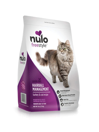 Nulo Freestyle Adult Cat Hairball Management Turkey & Cod 5 lb Bag, Purple