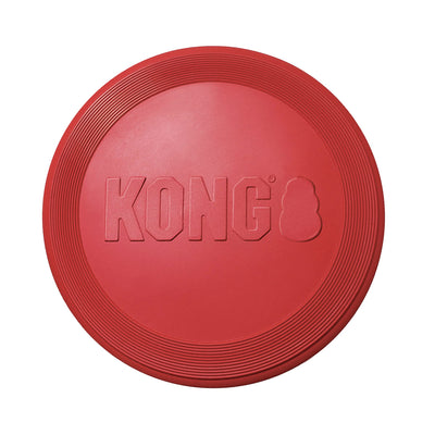 KONG Flyer - Durable Dog Toy for Outdoor Playtime - Natural Rubber Flying Disc, Dog Toy for Fetch - Safer Disc for Healthy Activity - for Small Dogs