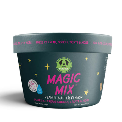 Stashios Magic Mix - Peanut Butter Flavor - 4oz, All-in-One Powdered Treat Mix for Dogs, Just Add Water, Create Ice Cream, Cookies, Treats & More!