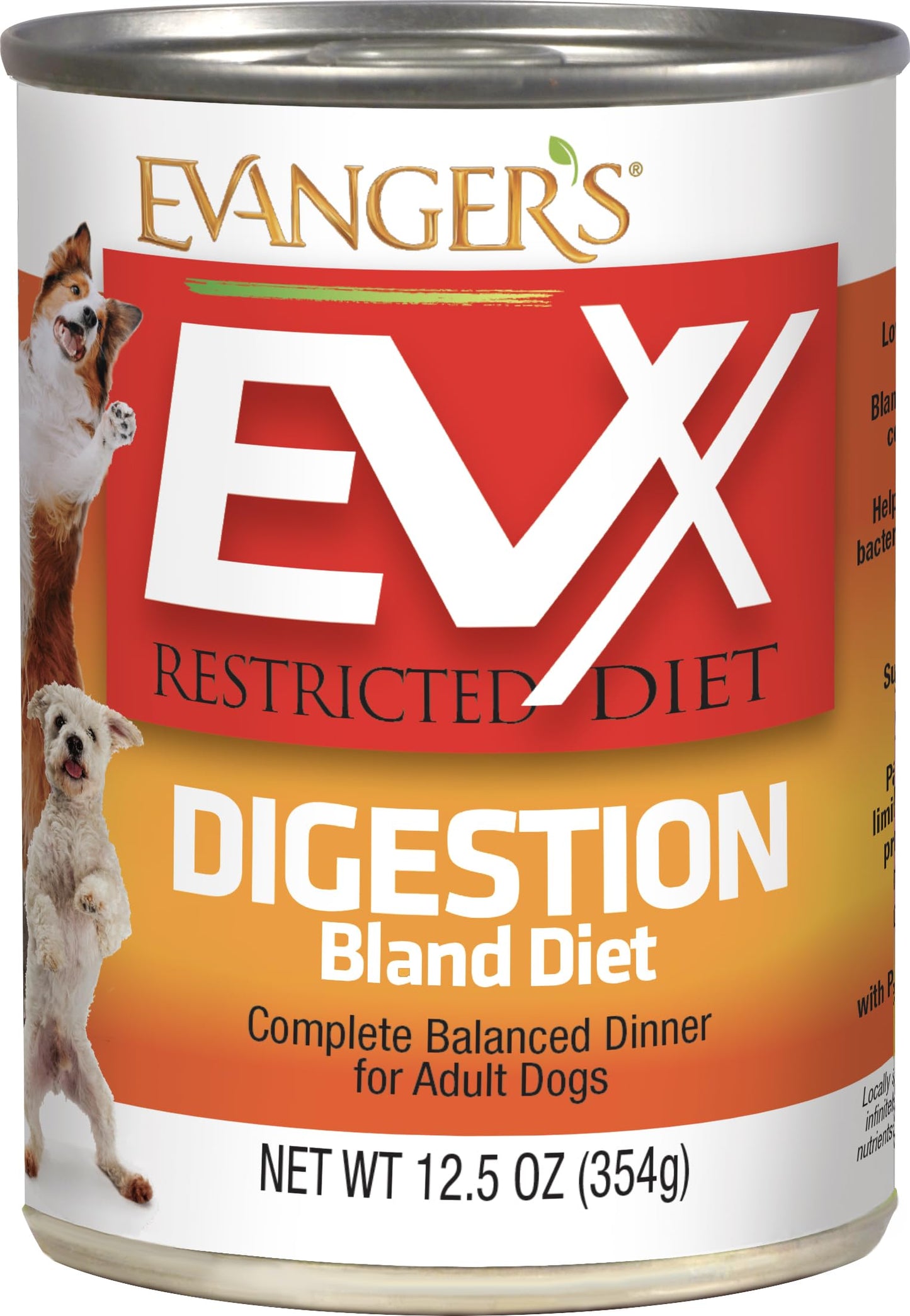 Evanger's Dog & Cat Food EVX Restricted Diet: Digestion Bland Diet for Dogs, 12.5 Oz (Pack of 12)