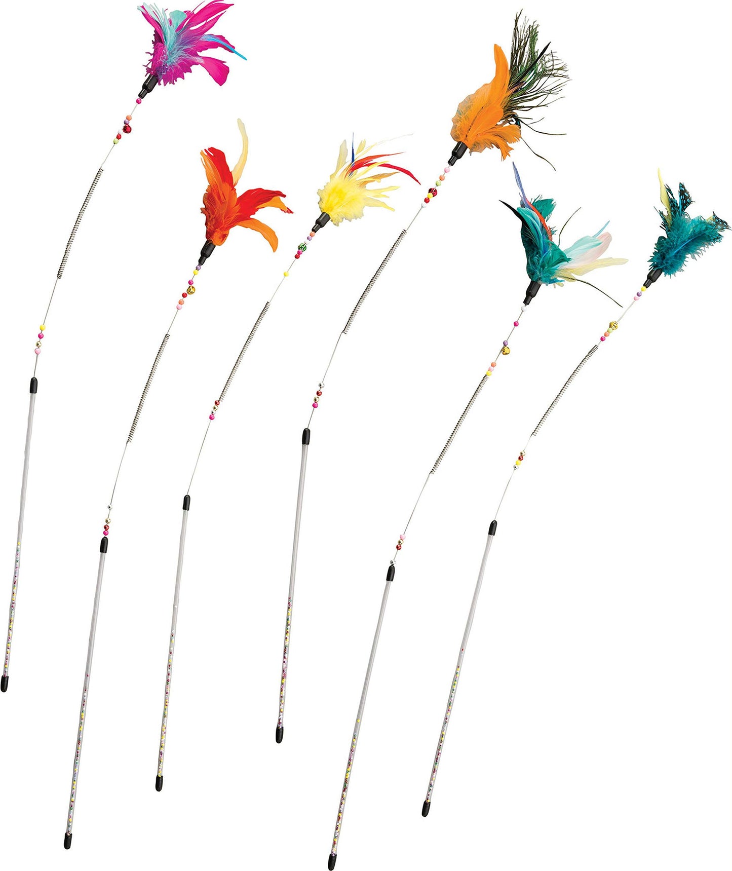 Ethical Cat Spring Coil Teaser Wand - 6 Pack 26