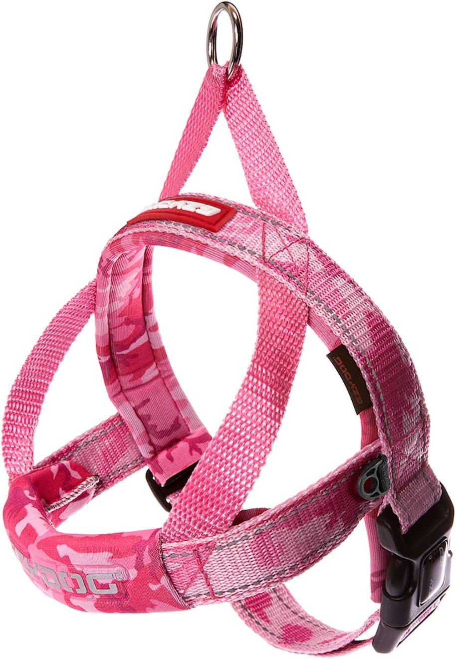 EzyDog Premium Quick Fit Adjustable No-Pull Dog Harness Vest with Reflective Stitching - Perfect for Training, Walking, and Control - Padded for Comfort (Medium, Pink Camo)