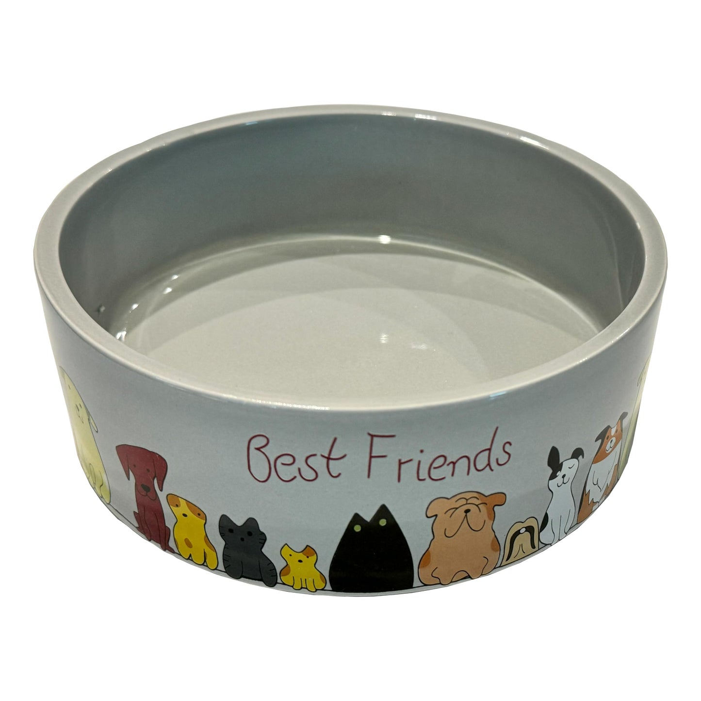 SPOT Best Friends Pet Food Dish - Food or Water Ceramic Bowl for Pets, Ideal for Small & Medium Dogs, Dishwasher Safe, 1.75 Cups (14oz) Capacity - 5in, Light Grey